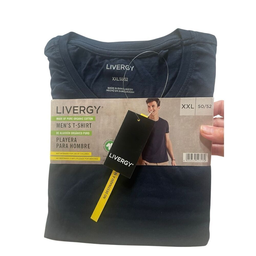 Livergy Men’s Cotton Tee shirt Navy Sz 50-52 NWT